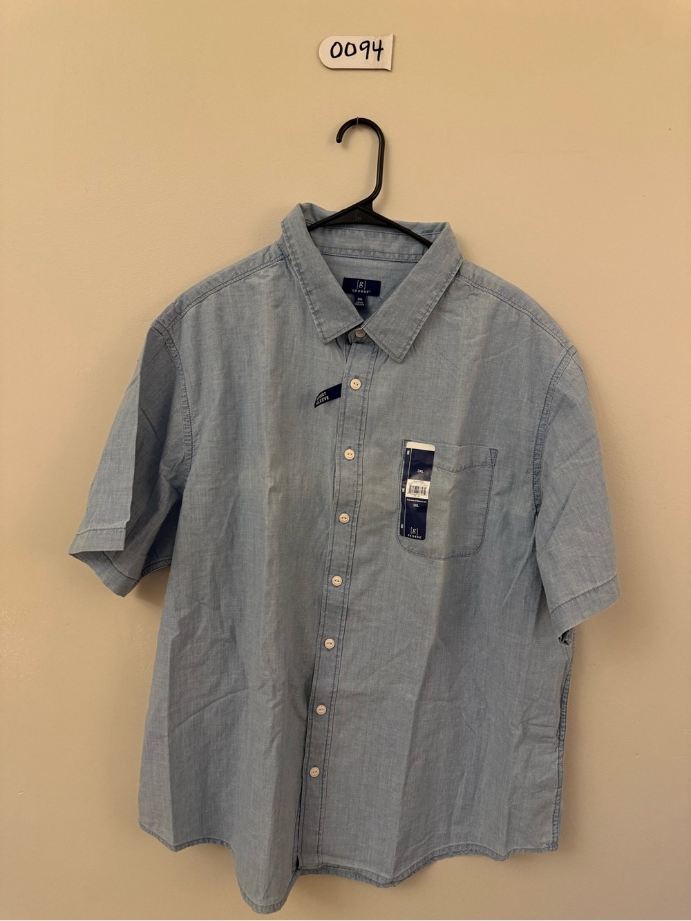 George Light Blue Short-Sleeve Button Up Shirt